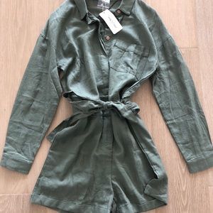 NWT Army Green Jumper/Romper | Princess Polly